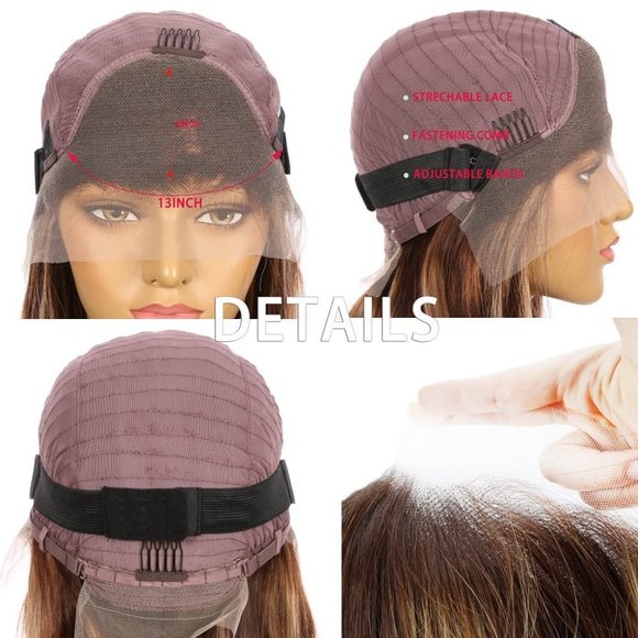 [10 INCH] Honey Blonde Ombre Bob Wig 13x4 Lace Front - Picture 5 of 6